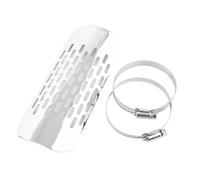 SPAMFAFGHQ Universal Motorcycle Exhaust System Muffler Pipe Heat Shield Cover Guard Protector Stainless Steel Accessories(Silver)