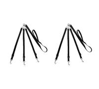 Spamietz 2 x 3-Way Adjustable Coupler Nylon Tangle-Free Detachable 3 in 1 Multiple Dogs for Pets, Cats, Puppies, (Black)
