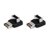 Spamietz 2 x Motherboard Computer Type-E Interface USB 3.1 Type-E Steering Elbow A 90 Degree Front Adapter Type C Installed (PH74B)