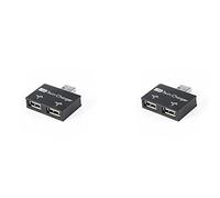 Spamietz 2 x USB 2.0 A Dual Female Dual 2 USB Ports DC 5 V Connector Converter Adapter Hub Splitter Charging