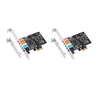 Spamietz 2X PCIe Sound Card 5.1, PCI Express Surround Card 3D Stereo Audio with High Sound Performance PC Sound Card CMI8738 Chip