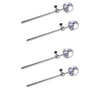 Spamietz 4Pcs Bass Drum Pedal Beater Aluminum Alloy Hammer Head Percussion Instrument Accessory Parts,Silver