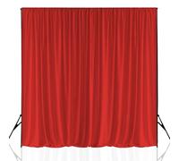 Spandex Backdrop Curtain - Wrinkle-Free Polyester Fabric for Photography, Weddings & Event Décor - Stretchable Drape for Baby Showers, Parties & Stage Background - Red 3 x 3 Meters