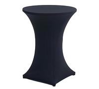 Spandex Cocktail Table Cover Stretch High Top Bar Round Fitted Tablecloth, Black Washable Round Diameter 80 cm Table Protection, for Weddings Trade Show Booths Banquet Birthday Outdoor Party Bar Use