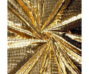 Spandex Dance Lame Foil Crocodile Fabric Material Gold 1MTR