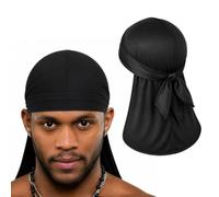 Spandex Durag for Men & Women - Soft Stretch Du Rag with Wide Straps & Long Tail, Wave Cap for 360 Waves, Braids & Locs, Wrinkle-Free Hair Wrap for Sleeping, Sports & Daily Wear