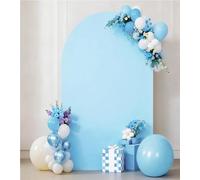 Spandex Fitted Baby Blue 6 FT Arch Backdrop Cover - JKDMJF Round Top Chiara Backdrop Cover for Wedding Birthday Party Engagement Baby Shower Arch Backdrop Stand Cover Decorations