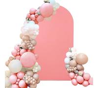 Spandex Fitted Wedding Arch Cover 6.6FT Dusty Rose, Round Top Chiara Backdrop Stand for Wedding, Birthday Party, Baby Shower, Banquet Decoration (Dusty Rose, 6.6FT)