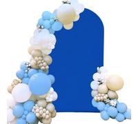 Spandex Fitted Wedding Arch Cover 6.6FT Royal Blue Arch Backdrop Cover, Round Top Chiara Backdrop Stand Covers for Wedding Birthday Party Baby Shower Banquet Arch Decoration (Royal Blue, 6.6FT)