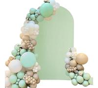Spandex Fitted Wedding Arch Cover 6.6FT Sage Green Arch Backdrop Cover, Round Top Chiara Backdrop Stand Covers for Wedding Birthday Party Baby Shower Banquet Arch Decoration (Sage Green, 6.6FT)
