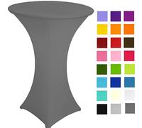 Spandex Poseur Table stretch Cover Cocktail Tablecloth Ø 60 cm 4 legs (grey dark)