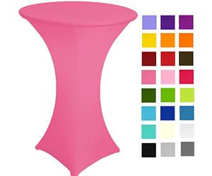 Spandex Poseur Table stretch Cover Cocktail Tablecloth Ø 60 cm 4 legs (pink bright)