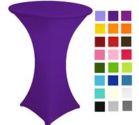 Spandex Poseur Table stretch Cover Cocktail Tablecloth Ø 60 cm 4 legs (purple cadbury)