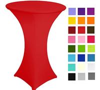 Spandex Poseur Table stretch Cover Cocktail Tablecloth Ø 60 cm 4 legs (red bright)