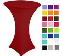 Spandex Poseur Table stretch Cover Cocktail Tablecloth Ø 60 cm 4 legs (red dark)