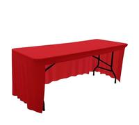 Spandex Stretch Table Cloth Tablecloth 6FT 8FT Elastic Table Cover for Hotel Banquet Wedding Party Table Decor White Table Skirt(Red,6FT-183x76x76cm)