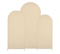 Spandex Wedding Arch Backdrop Cover Round Top Arch Stand Cover for Wedding Birthday Party Banquet Decoration (Champagne)