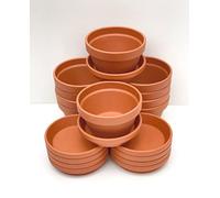 Spang Terracotta Half Pots With Saucers Pack HF13/S13 (Pack of 10)