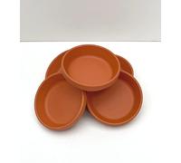 Spang Terracotta Plant Pot Saucers in Various Sizes 9cm W (Pack of 5), Orange