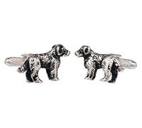 Spaniel Dog Cufflinks In Onyx Art London Cufflink Gift Box