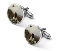 Spaniel Dog Grouse Hunting Men Cufflinks Metal Shirt Cuff Links