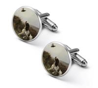 Spaniel Dog Grouse Hunting Men Cufflinks Metal Shirt Cuff Links