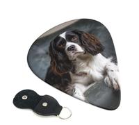 Spaniel On The Sofa Guitar Plectrums, 6 Guitar Plectrums, Double Sided Printing, For Acoustic Guitar, Bass, Ukulele, Electric Guitar (0.46 Mm 0.71 Mm 0.96 Mm)