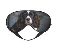 Spaniel On The Sofa Sleep Mask for Women & Men - Double-Sided Eye Mask with Adjustable Strap, Soft Silky Feel, Light-Blocking & Breathable for Travel, Nap, Shift Work, Yoga