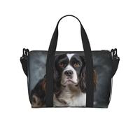 Spaniel On The Sofa Travel Tote Bag Unisex, Water-Resistant Weekend Gym Bag, Large Capacity Adjustable Shoulder Strap Travel Bag