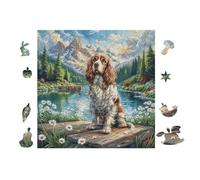 Spaniel Puppy 100-piece Jigsaw Puzzle Set For Adults Teens 14+ Logic Skill Indoor Game Family Game Night Summer Durable Material 28x28cm