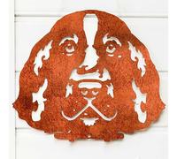 Spaniel Setter Dog Lead Hook Holder Pet Leash Coat Keys Hanger Accessories Collar Wall Storage Dog Lover Owner Gift Dog Portrait Home Ornament Decoration (Natural Oxidised Dog Lead Hook)