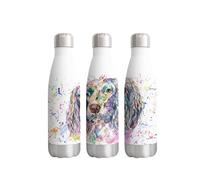 Spaniel Springer Dog Pet Watercolour Rainbow Art Bottle Double Wall Insulated Stainless Steel Sport Drinks 500ml White Gift Ideal for School Work Office Oudoor Sports Keeps Hot and Cold Drinks