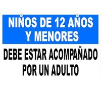 Spanish 12 And Under Must Be Accompanied By Adult Metal Tin Sign Aluminum Warning Signs For Indoor & Outdoor Yard Lawn Sign Home Decor 8x12 inch