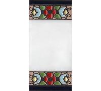 Spanish 7.5cm x 3.5cm Floral Cherry flower hand-painted Ceramic Numbers, Letters, Tiles & Filigree Metal Frames (Space)