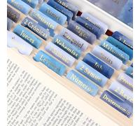 Spanish 90 Pieces Blue Bible Tabs for Men, Pestañas para Biblia En Español, Waterproof Laminated Large Print Bible Bookmarks, Index Tabs Study Supplies, Baptism Christian Gifts for Women Girls