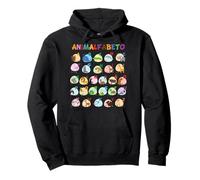Spanish ABC Animals Identification A-Z of Animals Alphabet Pullover Hoodie