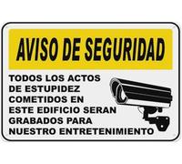 Spanish All Acts Of Stupidity Are Recorded Warning Metal Sign Tin Signs Aluminum Sign for Outdoors Use Yard Farm Fence Home Wall Decor 12x16 inch