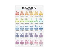 Spanish Alphabet Poster, Home School Graphic, Classroom, Learning Canvas Poster Wall Art Decor Print Picture Paintings for Living Room Bedroom Decoration 20x30inch(50x75cm)