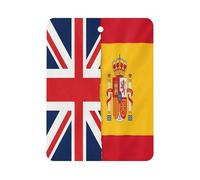 Spanish And British Flags Car Air Freshener Aromatherapy Tablets Hanging Scented Cards for Rooms Bathrooms Wardrobe Square