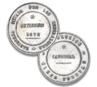 Spanish Antique Coin, ES Old Coins for Collectors, Spain Ancient Escudo Gold Coins Collection, Columnario Pillar Dollars Silver Coin Set, European Souvenirs (1873 Revolución Cantonal 5 Pesetas)