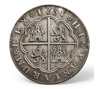 Spanish Antique Coin, ES Old Coins for Collectors, Spain Ancient Escudo Gold Coins Collection, Columnario Pillar Dollars Silver Coin Set, European Souvenirs (1731 FELIPE V 8 R)