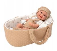 MuÑecas Arias Elegance With Carrycot Baby Boy Doll 33 Cm Beige Kids