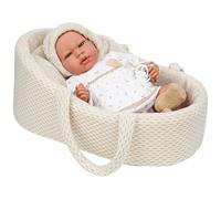 MuÑecas Arias Elegance Andie With Carrycot With Try Me Cry Mechanism With Bag Baby Doll 40 Cm Beige Kids