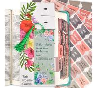 Spanish Bible Index Tabs New & Old Testament Tabs Matte Laminated Floral Design, Bible Journaling Supplies - 122 Pcs (Terracotta)