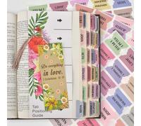 Spanish Bible Index Tabs New & Old Testament Tabs Matte Laminated Floral Design, Bible Journaling Supplies - 122 Pcs (Morandi)