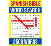 Spanish Bible Word Search 2500 Words: New Puzzles for Adults, Teens and Seniors With Solutions