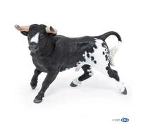 Spanish Black And White Bull Figurine