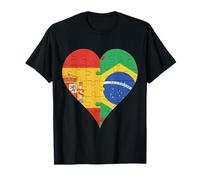 Spanish Brazilian Flag Heart T-Shirt