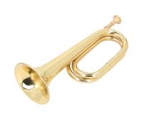 Spanish Bugle Trumpet, Brass Cavalry C Key Trumpet with Golden Lacquer Finish, 11cm Diameter 34cm Height for Beginners and Band Performance