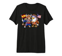 Spanish Bull American Bald Eagle US Flag Spain Heritage Premium T-Shirt